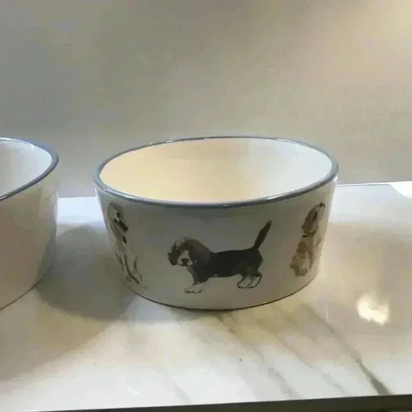 2‎ dog bowls L/M Ceramic dog Bowl Labrador Feed Me plus cat dish eat sleep New - Picture 4 of 9